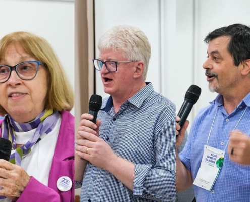 Das frisch gewählte Präsidium der IECLB: Silvia Genz, Odair Braun und Mauro de Souza (v.l.n.r.) Foto: IECLB